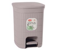 Pattumiera Domus 20Lt con Pedale Plastica Riciclata Coperchio Moderno Greige