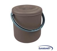 pattumiera tonda eureka tortora con coperchio in cm.30x31h. Lt.20 pz 3