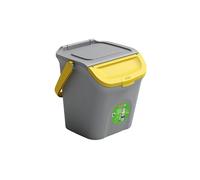Pattumiera 28L Stefanplast secchio con manico e coperchio giallo sovrapponibile