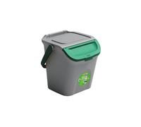 Pattumiera 28L Stefanplast secchio con manico e coperchio verde sovrapponibile c