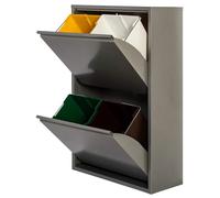 Pattumiera Wellhome Gloss Grigio Metallic 4 Scomparti