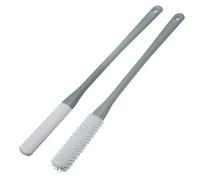 Patty Both Confezione da 2 spazzole per la pulizia delle dita dei piedi, in silicone, per doccia, con manico lungo 39,4 cm, spazzola morbida per la pulizia dei piedi per anziani, anziani, uomini e