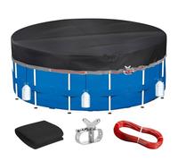 PATWING Copertura per Piscina Rotonda Ø 310 Für Ø260-305cm Piscina, UV-Resistente Telo Impermeabile für INTEX & BESTWAY Piscina, Tenditore per Fune Metallica Sicherung von Copertura per Piscina