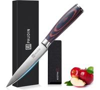 PAUDIN Coltello da Chef Multiuso 13 cm Acciaio Tedesco Alto Carbonio | Coltelli da Cucina,Ultra Affilato 5Cr15MoV,Antiruggine con Impugnatura Ergonomica