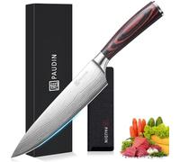 PAUDIN Coltello da Chef Professionale da 20 cm, da Cucina per Cuoco, in Acciaio Inossidabile al Carbonio di Alta Qualità, Lama Super Affilata con Impugnatura Ergonomica