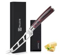 PAUDIN Coltello da formaggio con punte a forchetta, lunghezza lama 12,5 cm, in acciaio inox di alta qualità con manico ergonomico in legno