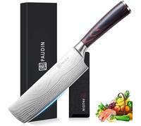 PAUDIN Coltello Stile Cinese da 17cm, Mannaia da Cuoco in Acciaio Inossidabile di Alta Qualità, Lama Molto Affilata Perfetto per la Cucina, Resistente e Tagliente con Impugnatura Ergonomica