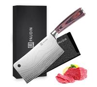 PAUDIN Mannaia Coltello da Chef Cinese, Coltello da Cucina Professionale 17 cm, Coltello per Verdure Affilato con Design Full Tang, Lama in Acciaio 5cr15mov Spessore 2 mm