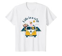 Paul Frank Julius & Co La Vita è Un Camper di Viaggio Maglietta, Bambini, Bianco, 10 Anni