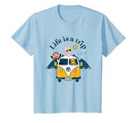 Paul Frank Julius & Co La Vita è Un Camper di Viaggio Maglietta, Bambini, Celeste, 12 Anni