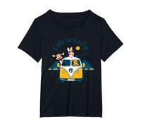 Paul Frank Julius & Co La Vita è Un Camper di Viaggio Maglietta, Donna Plus-Size, Nero, 1X