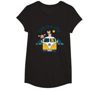 Paul Frank Julius & Co La Vita è Un Camper di Viaggio Maglietta, Ragazze, Nero, XS