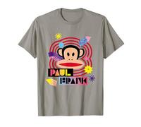 Paul Frank Maglietta Psychedelica con Stampa Julius Blocco, Unisex Bambini e Ragazzi, Grigio, Taglia S