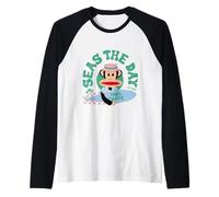 Paul Frank Seas Il Giorno Julius La Scimmia Surf Maglia con Maniche Raglan