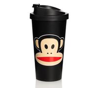 Paul Frank - Tazza con coperchio, design ispirato ai bicchieri di caffè da asporto, colore: Rosso