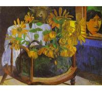 Paul Gauguin - Dipingi con i numeri, per adulti, natura morta con girasoli su poltrona, kit di pittura su tela, regali artistici per la decorazione della casa