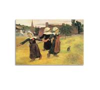Paul Gauguin Painter Works (Breton Girls Dancing) Poster artistico da parete per camera da letto, decorazione per la casa, stampa su tela, 20 x 30 cm