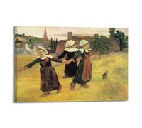 Paul Gauguin Painter Works (Breton Girls Dancing) Poster artistico da parete per camera da letto, decorazione per la casa, stampa su tela, 20 x 30 cm