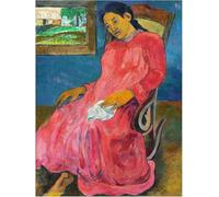 Paul Gauguin Poster Donna in abito rosso Tela di canapa Arte della parete Pittura impressionista Paul Gauguin Stampe per la decorazione della parete domestica Immagine 40x50cm Senza cornice