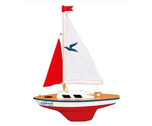 Paul Günther 1802 - Barca a vela Giggi, piccolo gommone per giocare, circa 24 x 32 cm, di alta qualità e pronto navigare, lago, spiaggia vasca da bagno