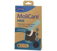 Paul Hartmann MUTANDE INCONTINENZA RILAVABILI MOLICARE MEN ABSORBENT UNDERWEAR L + 5 X CHANGE PADS INSERTO PER ASSORBENTE MONOUSO