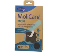 Paul Hartmann MUTANDE INCONTINENZA RILAVABILI MOLICARE MEN ABSORBENT UNDERWEAR M + 5 X CHANGE PADS INSERTO PER ASSORBENTE MONOUSO