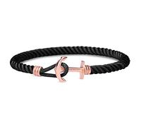 PAUL HEWITT Bracciale donna in nylon PHREP Lite - Braccialetto donna in nylon (nero) Bracciali donna in acciaio inossidabile (oro rosato)