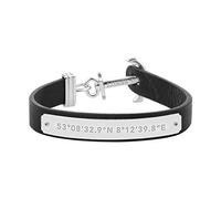 PAUL HEWITT - Bracciale Uomo Signum Coordinate - Bracciale Uomo Ancora (nero) Bracciale Uomo Acciaio Con Ciondolo A Forma Di Ancora (acciaio)