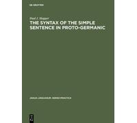 Paul J. Hopper The Syntax of the Simple Sentence in Proto-Ger (Copertina rigida)