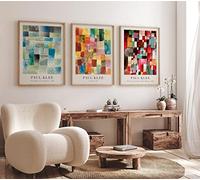 Paul Klee Acquerello Giunzione Poster Quadrato Astratto Tela Pittura Arte Nordica Stampa Galleria Immagine Parete Soggiorno Decor 50x70cm-3 Pezzi Senza Cornice