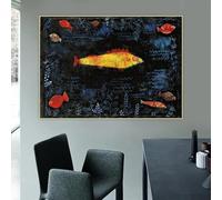 Paul Klee《Il pesce rosso》Stampe su tela, pittura a olio, opera d'arte, stampa, poster, immagine, decorazione da parete, decorazione per la casa e il soggiorno (40x60 cm)