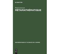 Paul Lorenzen Métamathématique (Copertina rigida)