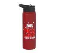Paul On The Nice List Divertente Natale Paul Name Stainless Steel Insulated Water Bottle