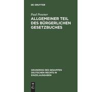 Paul Posener Allgemeiner Teil Des Bürgerlichen Gesetzbuches (Copertina rigida)