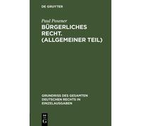 Paul Posener Bürgerliches Recht. (Allgemeiner Teil) (Copertina rigida)