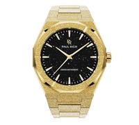 Paul Rich Orologio da polso da uomo, in acciaio inox, robusto ed elegante, per affari, regalo o laurea, analogico, impermeabile, con scritta "Frosted Star Dust II Void Gold" (oro/avventurina nero) 43
