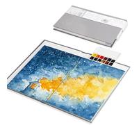 Paul Rubens Kit per acquerelli, 12 colori, set da viaggio per acquerelli, con 24 fogli da 63,5 kg/300 g/m², 100% cotone senza acidi, stampa a caldo con effetto glitter (13,5 x 19,6 cm)