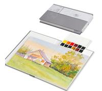 Paul Rubens Set di 12 colori per acquerelli, formato da viaggio di qualità artistica, con 24 pagine, 140lb/300g/m², 100% cotone, senza acidi, ad acquerello, effetto glitter (19,5 x 13,5 cm)