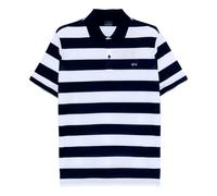 PAUL SHARK Polo Uomo In Cotone Pique Con Badge Iconico C0P1228 139 Blu Bianco