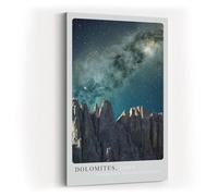 Paul Sinus Murale 60x90cm Dolomiti di notte - maestose pareti rocciose sotto il cielo stellato d'Italia
