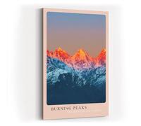 Paul Sinus - Quadro da parete, 60 x 90 cm, motivo: picchi di montagna luminosi all'alba con copertura della neve