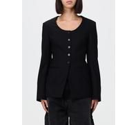 PAUL SMITH Blazer corto slim-fit in lana nera con scollo tondo 42 Nero