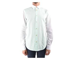 Paul Smith - Camicia di cotone con righe Bayadère verdi - - Shirts - Uomo - Bianco - XL