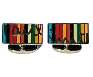 Paul Smith Cufflinks A Righe Con Logo Nuovi