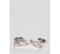 PAUL SMITH Gemelli Mail rettangolari in metallo cromato con logo lettering OS Argento