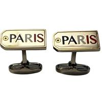 Paul Smith Mainline Cufflinks Da Uomo PARIS Con Etichetta Per Bagagli Nuovi