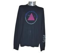 Paul Smith Mainline Geometrico Intarsia Maglia Nero Lana Merino Maglione “L”
