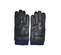 Paul Smith Mainline Nero Cervo Pelle Guanti IN Blu Maglia Foderato “L” Nuovo