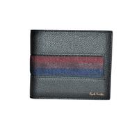 Paul Smith Mainline Uomo Webbing Stripe Nero Portafoglio Nuovo