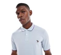 Paul Smith - Polo regular fit azzurra con logo della zebra e profili a contrasto-Blu 50